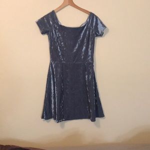 Light Blue crushed velvet dress
